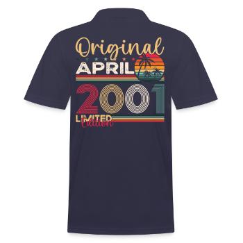 22. Geburtstag Mann April Jahrgang 2001 Original - Männer Poloshirt - Navy - Hinten - Kai (181cm)