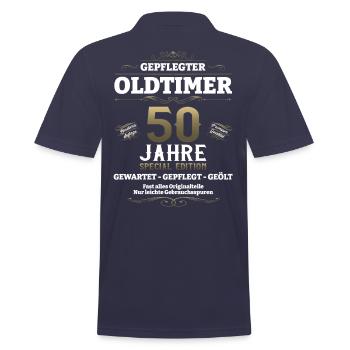 50. Geburtstag Mann Oldtimer Jahrgang 1973 - Männer Poloshirt - Navy - Hinten - Kai (181cm)
