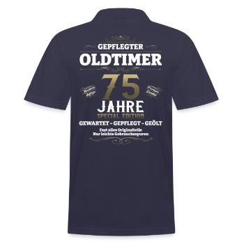 75. Geburtstag Mann Oldtimer Jahrgang 1948 - Männer Poloshirt - Navy - Hinten - Kai (181cm)