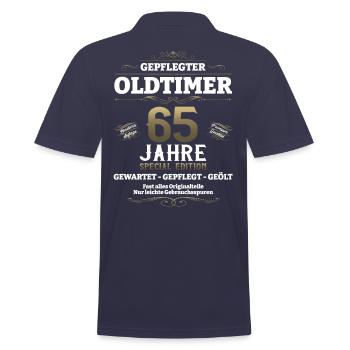 65. Geburtstag Mann Oldtimer Jahrgang 1958 - Männer Poloshirt - Navy - Hinten - Kai (181cm)