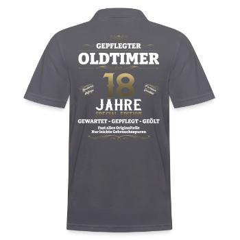 18. Geburtstag Mann Oldtimer Jahrgang 2005 - Männer Poloshirt - Anthrazit - Hinten - Nico (186cm)