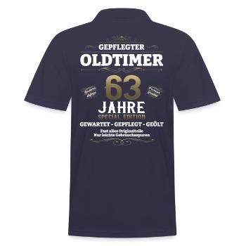 63. Geburtstag Mann Oldtimer Jahrgang 1960 - Männer Poloshirt - Navy - Hinten - Kai (181cm)