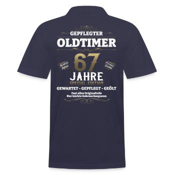 67. Geburtstag Mann Oldtimer Jahrgang 1956 - Männer Poloshirt - Navy - Hinten - Kai (181cm)