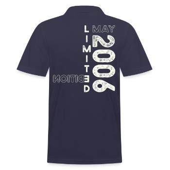 17th Birthday Man Legendary May Vintage 2006 - Men's Polo Shirt - navy - Back - Kai (181cm)