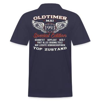 30. Geburtstag Mann Oldtimer Mai Jahrgang 1993 - Männer Poloshirt - Navy - Hinten - Kai (181cm)