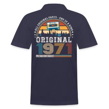 52. Geburtstag Mann Juni Jahrgang 1971 Kassette - Männer Poloshirt - Navy - Hinten - Kai (181cm)