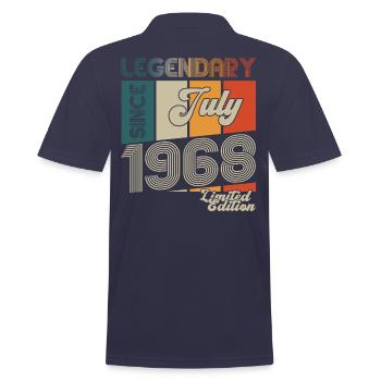 55th Birthday Man Born In July Born 1968 - Men's Polo Shirt - navy - Back - Kai (181cm)