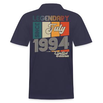 29th Birthday Man Born In July Born 1994 - Men's Polo Shirt - navy - Back - Kai (181cm)