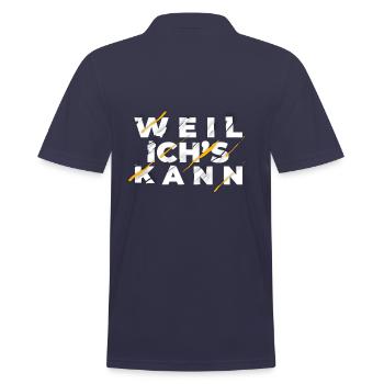 weil ich's kann - Männer Poloshirt - Navy - Hinten - Kai (181cm)