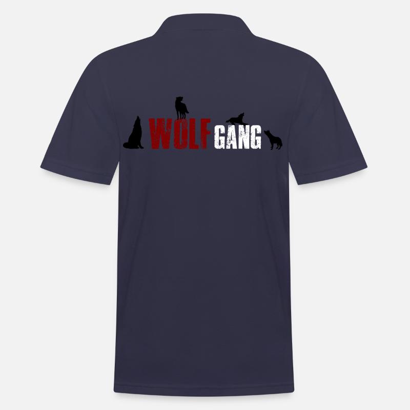 Wolfgang- Wolf Gang 4 Name oder Tiergruppe? - Männer Poloshirt - Navy