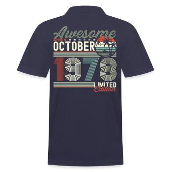 Awesome Oktober 1978 44. Geburtstag Geschenk - Männer Poloshirt - Navy - Hinten - Kai (181cm)
