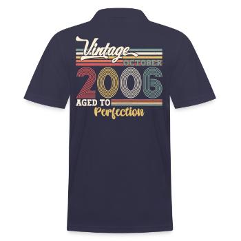 October Vintage 2006 16th Birthday Gift Cool - Men's Polo Shirt - navy - Back - Kai (181cm)