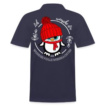 Weihnachten xmas CHRISTMAS - Männer Poloshirt - Navy - Hinten - Kai (181cm)