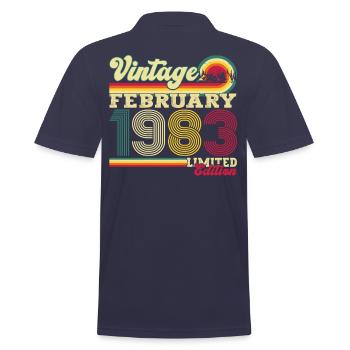 Born 1983 February 40th birthday gift man - Men's Polo Shirt - navy - Back - Kai (181cm)