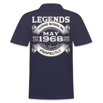 55e anniversaire Homme May né en 1968 Légendaire - Polo Homme - bleu marine - Dos - Kai (181cm)