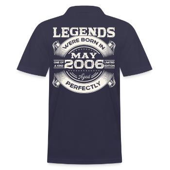 17th Birthday Man May Vintage 2006 Legendary - Men's Polo Shirt - navy - Back - Kai (181cm)