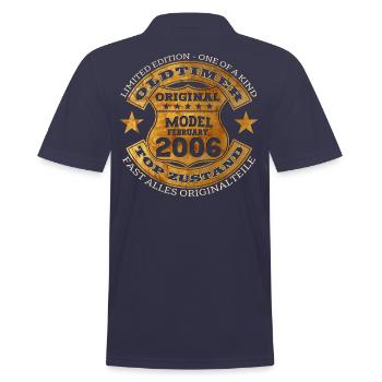 18. Geburtstag Oldtimer Februar Jahrgang 2006 - Männer Poloshirt - Navy - Hinten - Kai (181cm)