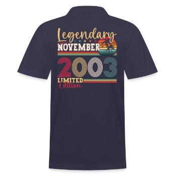 Legend November 2003 19th Birthday Gift Fun - Men's Polo Shirt - navy - Back - Kai (181cm)