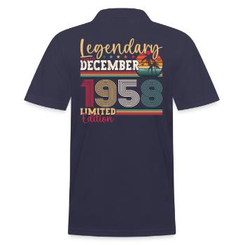 Né en décembre 1958 cadeau de 64e anniversaire - Polo Homme - bleu marine - Dos - Kai (181cm)