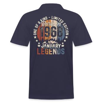Né en 1968 Janvier 55e anniversaire Homme cadeau - Polo Homme - bleu marine - Dos - Kai (181cm)