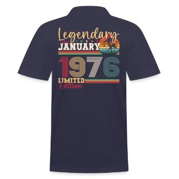 47e anniversaire né en 1976 janvier cadeau homme - Polo Homme - bleu marine - Dos - Kai (181cm)