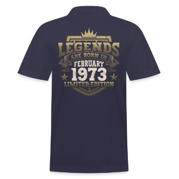February born 1973 50th birthday gift man - Men's Polo Shirt - navy - Back - Kai (181cm)