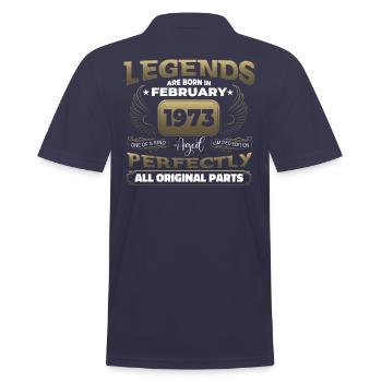 Born 1973 February 50th birthday Gift man - Men's Polo Shirt - navy - Back - Kai (181cm)