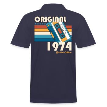 49 Birthday Man Woman Cassette Mai 1974 - Polo Homme - bleu marine - Dos - Kai (181cm)