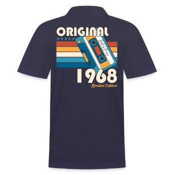 55 Birthday Man Woman Cassette Mai 1968 - Polo Homme - bleu marine - Dos - Kai (181cm)