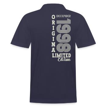 Original December 1998 24th Birthday Gift - Men's Polo Shirt - navy - Back - Kai (181cm)