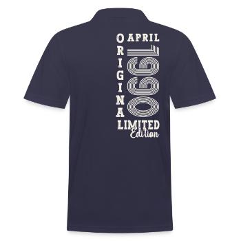 33rd birthday man April Born 1990 Original - Men's Polo Shirt - navy - Back - Kai (181cm)
