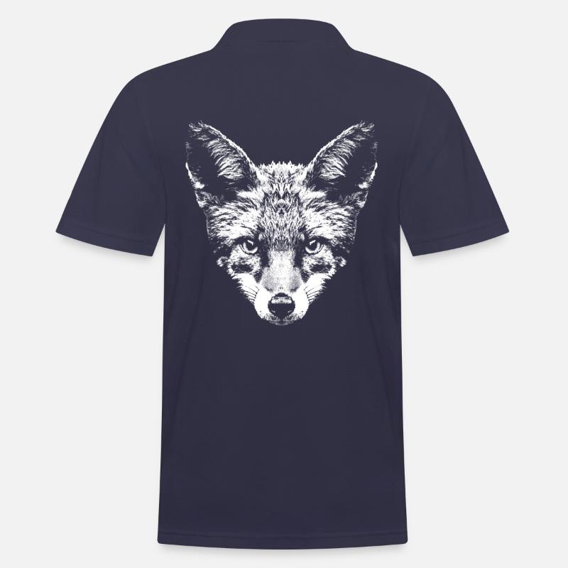 Fuchs / Fox / Kopf / Rotfuchs - Männer Poloshirt - Navy