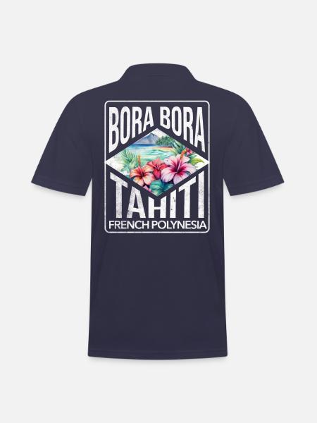 Bora Bora Tahiti Französisch-Polynesien 1 - Männer Poloshirt - Navy