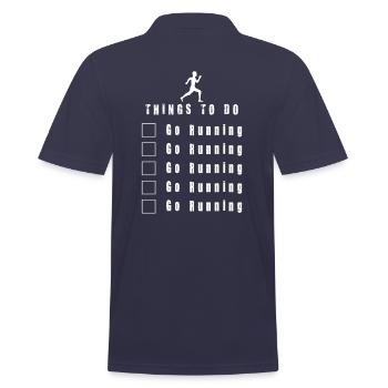 Funny Running Jogging Cardio Run Runner Gift - Men's Polo Shirt - navy - Back - Kai (181cm)