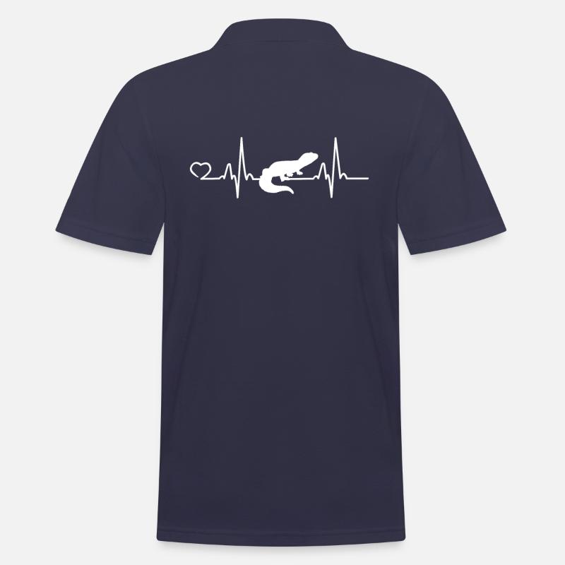 Leopardgecko Evolution Eidechse Reptilien Geschenk - Männer Poloshirt - Navy