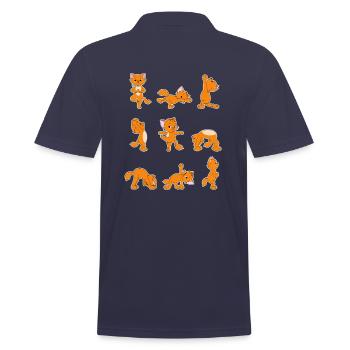 Joli chat yoga cadeau d'amoureux des chats Kitty - Polo Homme - bleu marine - Dos - Kai (181cm)