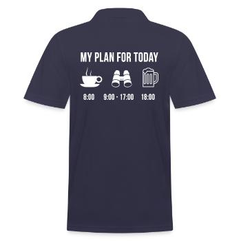 Funny Bird Watching Birds Hobby My Plan For - Men's Polo Shirt - navy - Back - Kai (181cm)