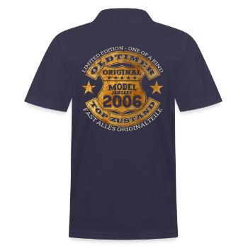 18. Geburtstag Oldtimer Januar Jahrgang 2006 - Männer Poloshirt - Navy - Hinten - Kai (181cm)