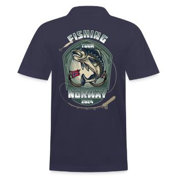 Norway Fishing Tour - 2024 - Men's Polo Shirt - navy - Back - Kai (181cm)