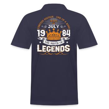 39ème Anniversaire Homme Juillet Millésime 1984 Légendaire - Polo Homme - bleu marine - Dos - Kai (181cm)
