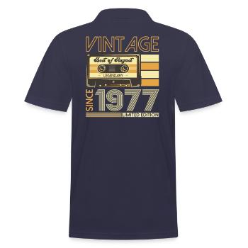 46ème anniversaire homme août vintage 1977 Cassette - Polo Homme - bleu marine - Dos - Kai (181cm)