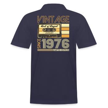 47. Geburtstag Mann August Jahrgang 1976 Kassette - Männer Poloshirt - Navy - Hinten - Kai (181cm)