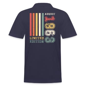 60th Birthday Man Original August Vintage 1963 - Men's Polo Shirt - navy - Back - Kai (181cm)