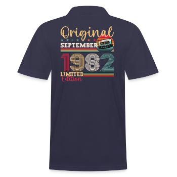 41ème Anniversaire Septembre Millésime 1982 Cassette - Polo Homme - bleu marine - Dos - Kai (181cm)