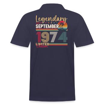 49ème anniversaire Septembre Millésime 1974 Millésime - Polo Homme - bleu marine - Dos - Kai (181cm)