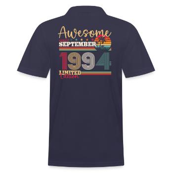 29ème Anniversaire Septembre Millésime 1994 Génial - Polo Homme - bleu marine - Dos - Kai (181cm)