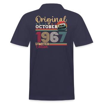 56e anniversaire Octobre Millésime 1967 Cassette - Polo Homme - bleu marine - Dos - Kai (181cm)