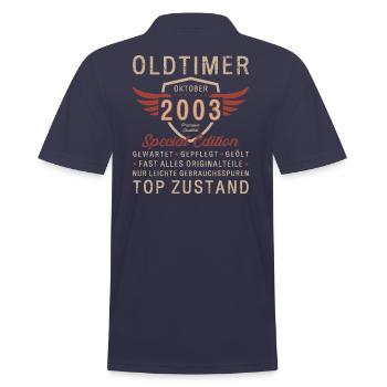 20. Geburtstag Oldtimer Oktober Jahrgang 2003 - Männer Poloshirt - Navy - Hinten - Kai (181cm)