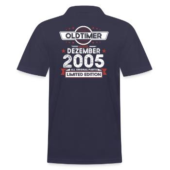 18. Geburtstag Oldtimer Dezember Jahrgang 2005 - Männer Poloshirt - Navy - Hinten - Kai (181cm)
