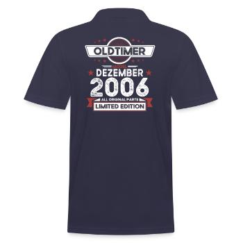 17. Geburtstag Oldtimer Dezember Jahrgang 2006 - Männer Poloshirt - Navy - Hinten - Kai (181cm)